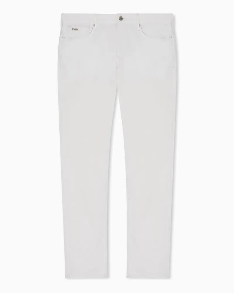 Emporio Armani Slim Fit Hose J06 aus Stretch-Stoff Weiß