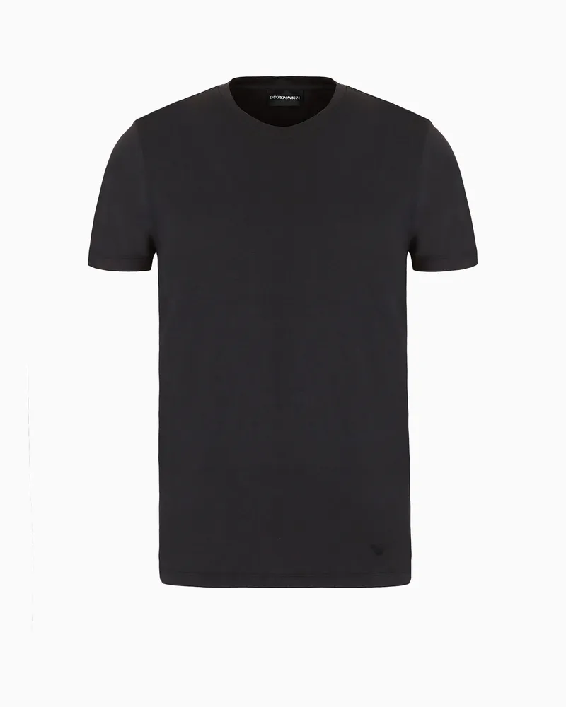 Emporio Armani T-Shirt aus Seiden-Baumwoll-Mischung Schwarz