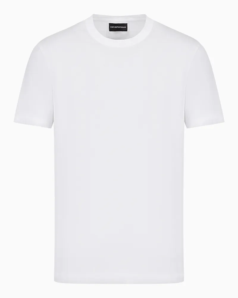 Emporio Armani T-Shirt aus Jersey mit Jacquard-Logo Weiß