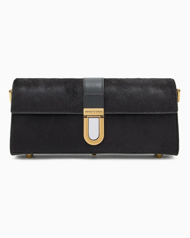 Emporio Armani Umhängetasche aus Ponyfell Braun