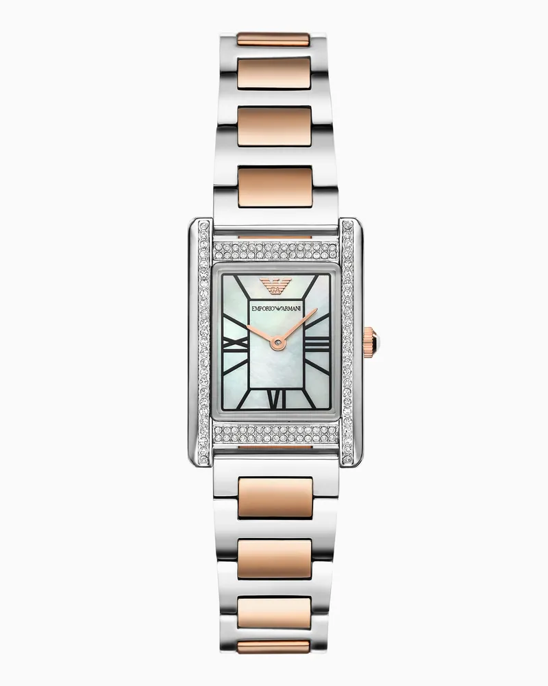 Emporio Armani Zweizeigeruhr Uhr aus zweifarbigem Edelstahl Mehrfarbig