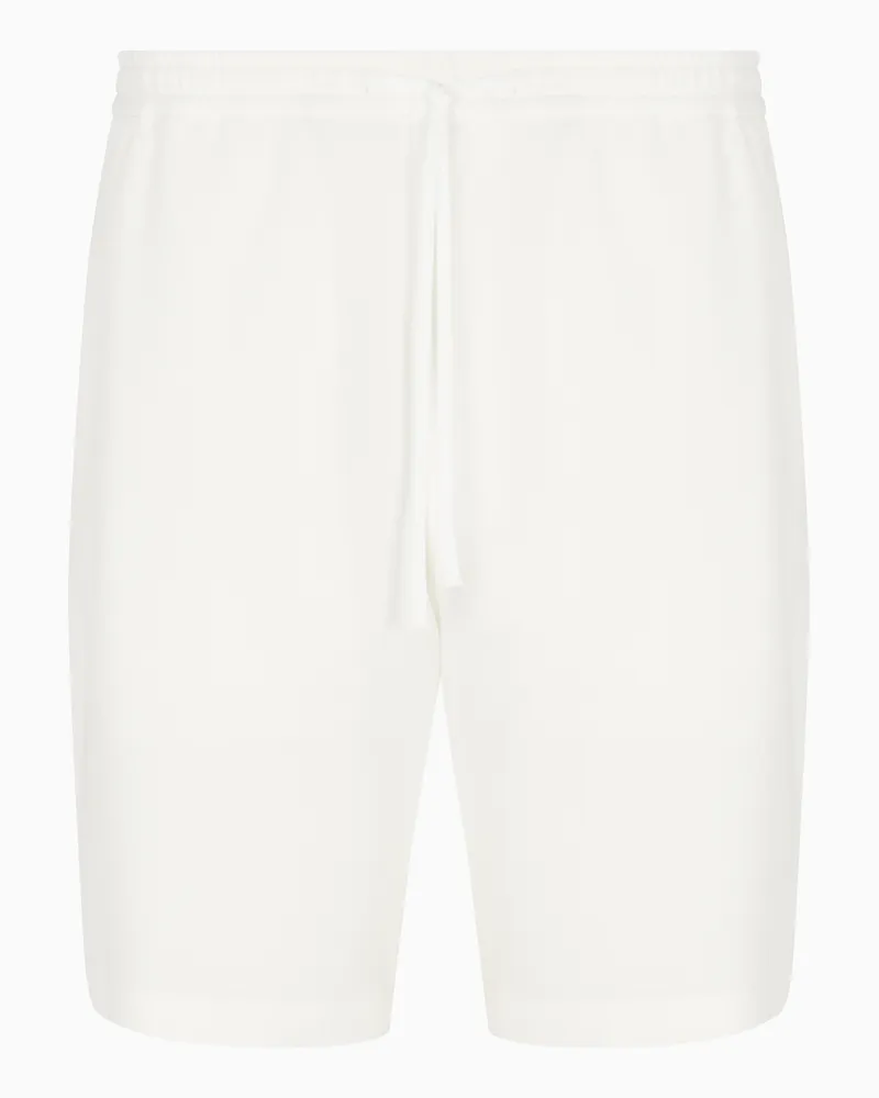 Emporio Armani Bermudashorts aus Crêpe-Jersey mit 3D-Pikee-Effekt Weiß