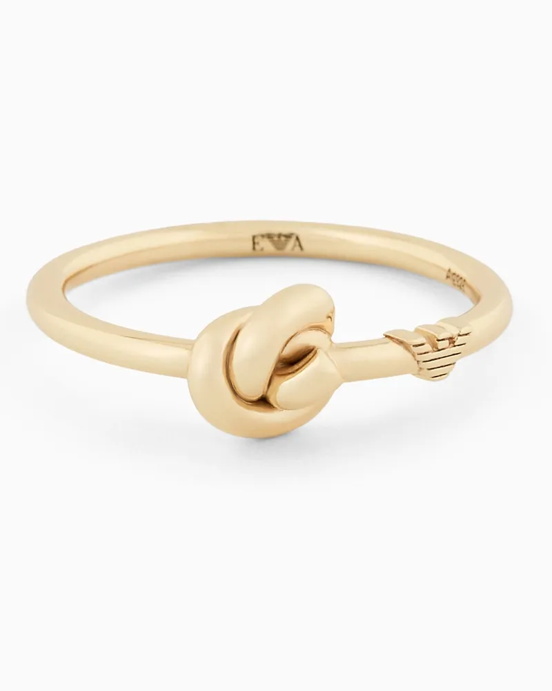Emporio Armani Gelbgoldfarbener Knotenring in Sterlingsilber Mehrfarbig
