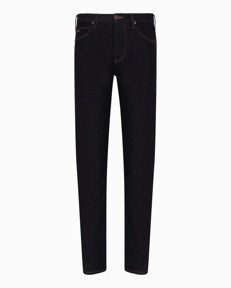 Emporio Armani Jeans J21 in Regular Fit aus gewaschenem Komfort-Denim 11,5 oz Blau