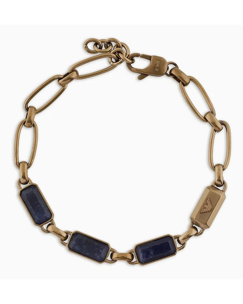 Emporio Armani Armband mit Blauem Stein und Beschichtung In Antik-gold Blau