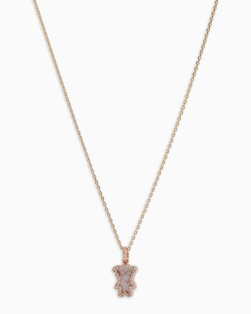 Emporio Armani Halskette aus roségoldfarbenem Messing mit Anhänger Mehrfarbig