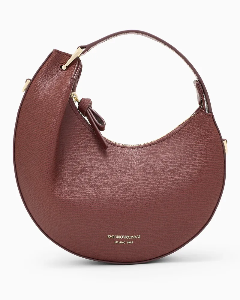Emporio Armani Hobo Bag aus Leder im Mini-Format Emporio Armani 1981 Burgunderrot