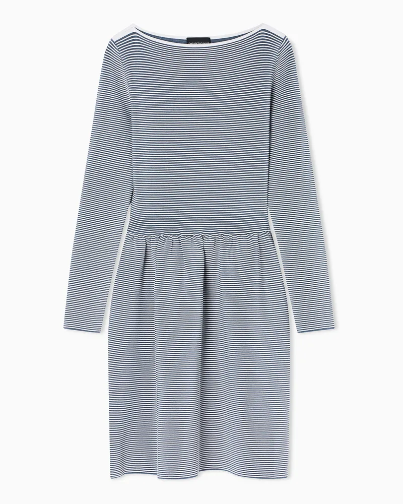 Emporio Armani ASV Kleid aus Ottoman-Stoff mit U-Boot-Ausschnitt Grau