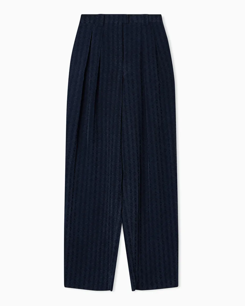 Emporio Armani ASV Hose mit Abnähern, gefertigt aus einer Cupro-Mischung Blau