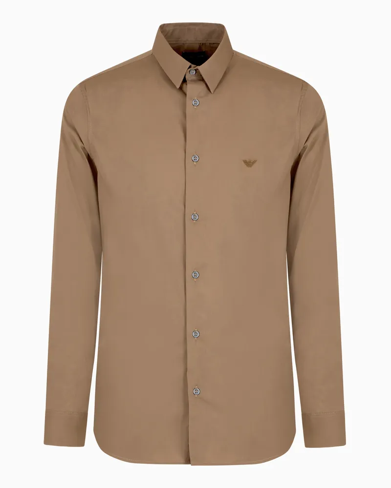 Emporio Armani Hemd aus gemischtem Nylon-Stretch Beige