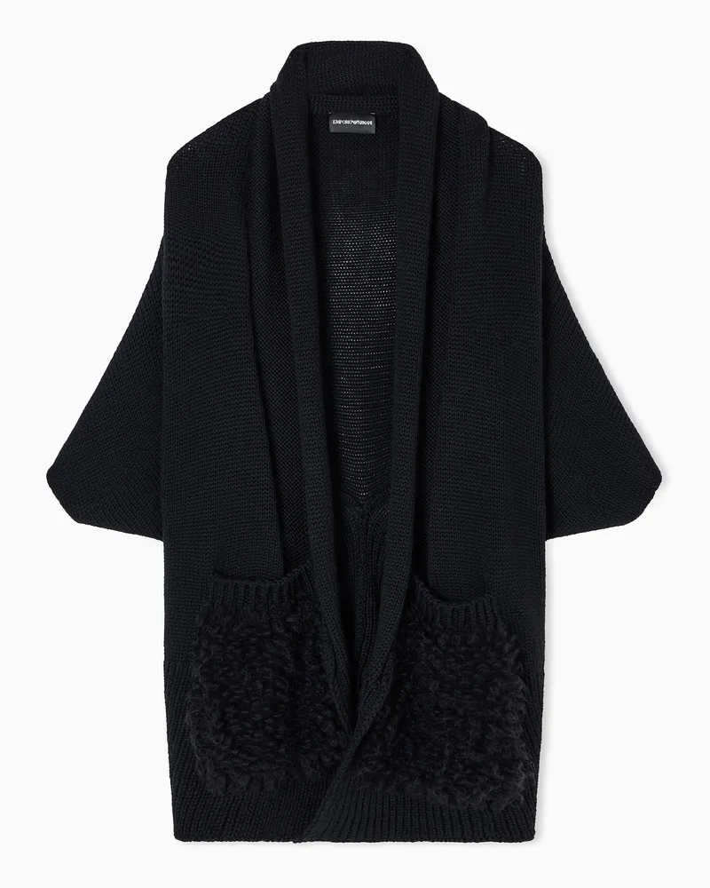 Emporio Armani Cape aus der Polygon-Sonderkollektion, gefertigt aus einer Woll-Mischung Schwarz