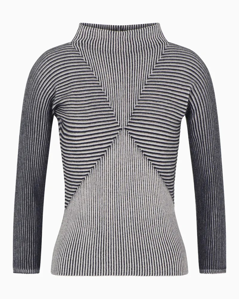 Emporio Armani Pullover mit Streifendetails in Linksstrick Schwarz