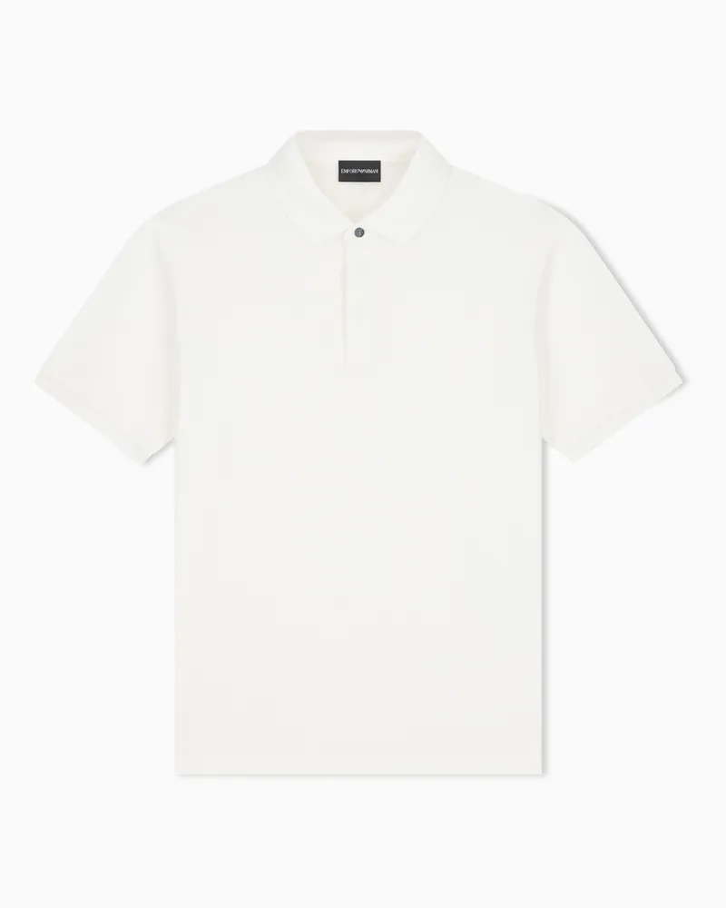 Emporio Armani Poloshirt im Regular Fit aus Baumwoll-Jacquard-Jersey Weiß