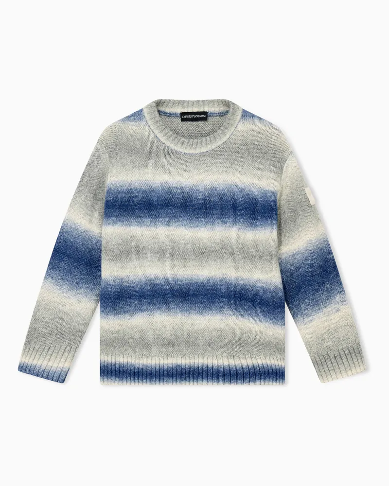 Emporio Armani Strickpullover im Regular Fit mit Rundhalsausschnitt Blau