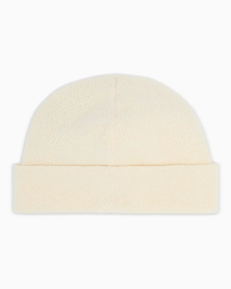 Emporio Armani Chenille-Mütze Icon Weiß