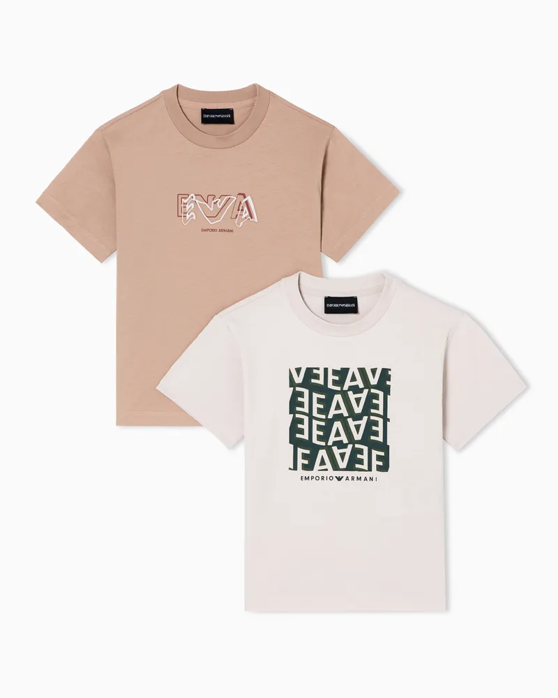 Emporio Armani 2er-Pack T-Shirts aus Jersey mit EA-Logo-Print Mehrfarbig