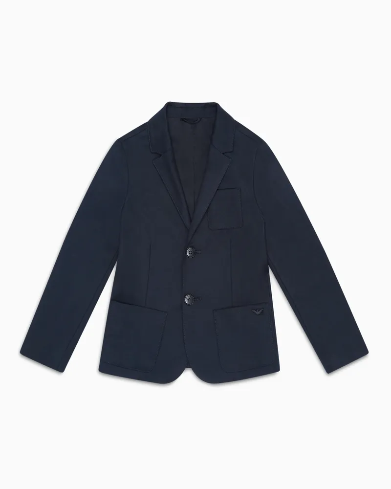 Emporio Armani Einreihiges Sakko aus Cord Blau