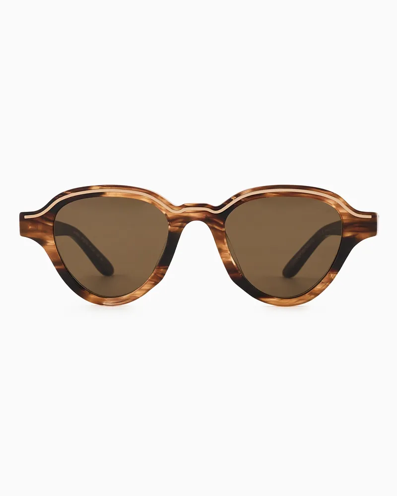 Emporio Armani Sonnenbrille mit unregelmäßig geformter Fassung für Herren 