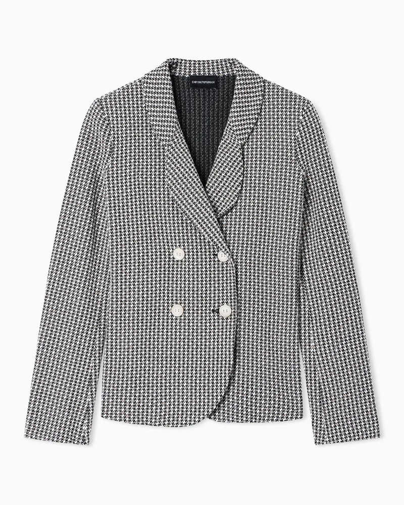 Emporio Armani Jacquard tubular jersey jacket Weiß