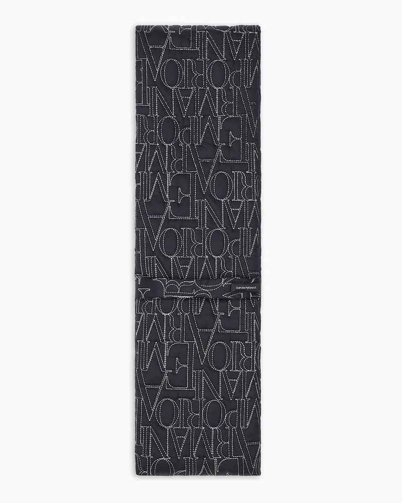 Emporio Armani Schal aus Nylon mit Logostick Schwarz