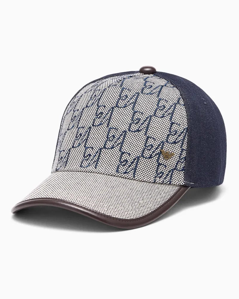 Emporio Armani Baseballkappe mit Monogramm und verstellbarem Riemen Blau