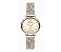 Damen-zweizeigeruhr und Armband aus Edelstahl In Rosa