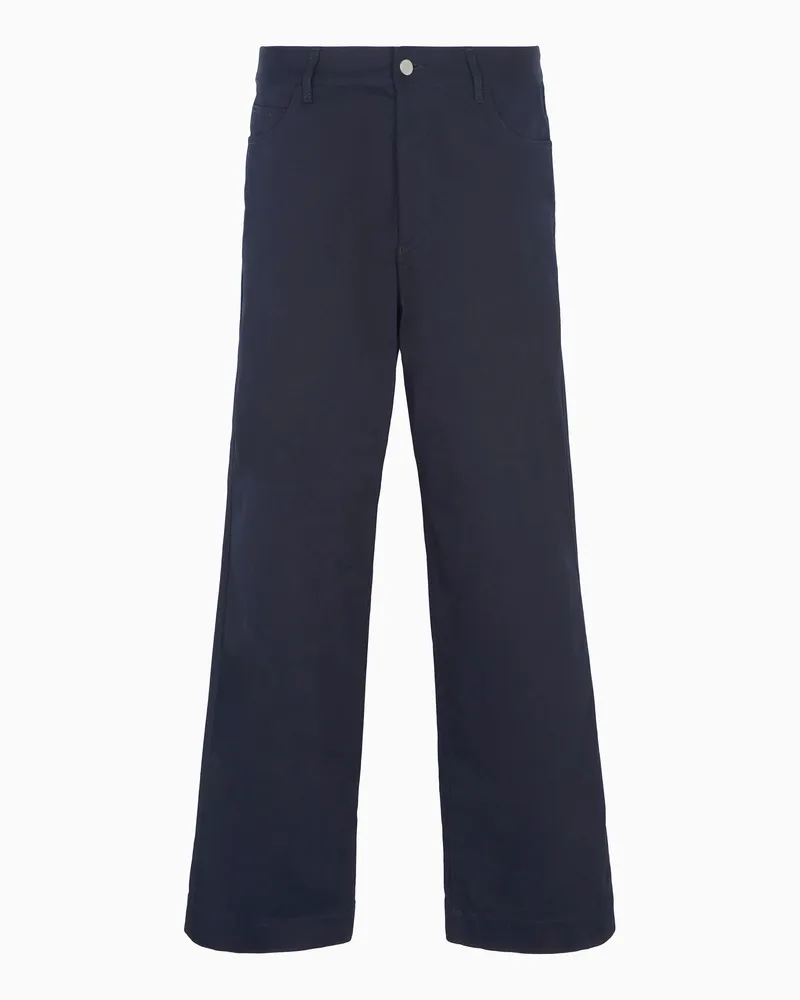 Emporio Armani 5 Pocket-Hose aus Bio-Gabardine der ASV Capsule Marineblau