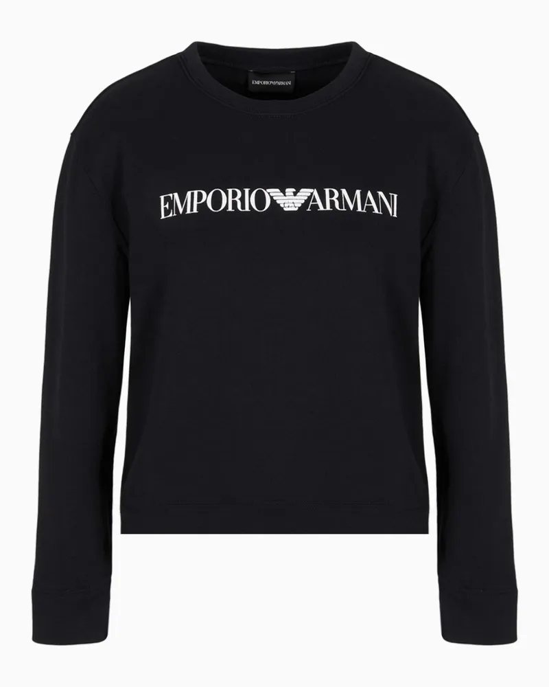 Emporio Armani Sweatshirt aus Bio-Jersey mit ASV Logo Marineblau