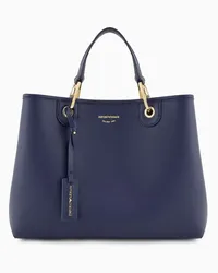 Emporio Armani Mittelgroßer Shopper Myea mit Hirsch-print Blau