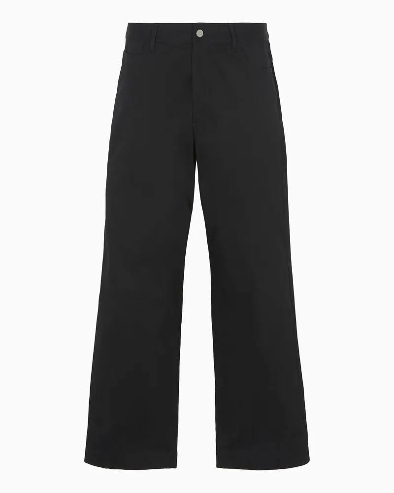 Emporio Armani 5 Pocket-Hose aus Bio-Gabardine der ASV Capsule Schwarz