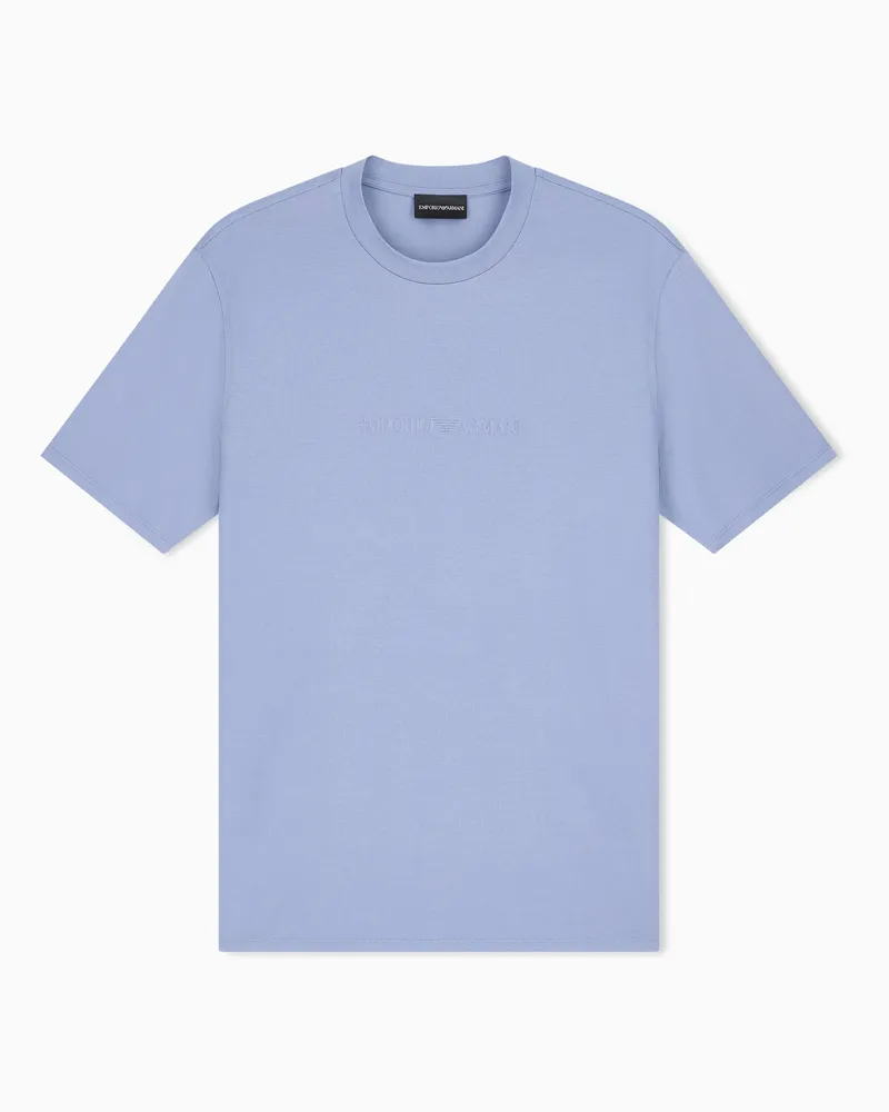 Emporio Armani T-Shirt Essential aus Pima-Baumwolljersey in Slim Fit Hellblau