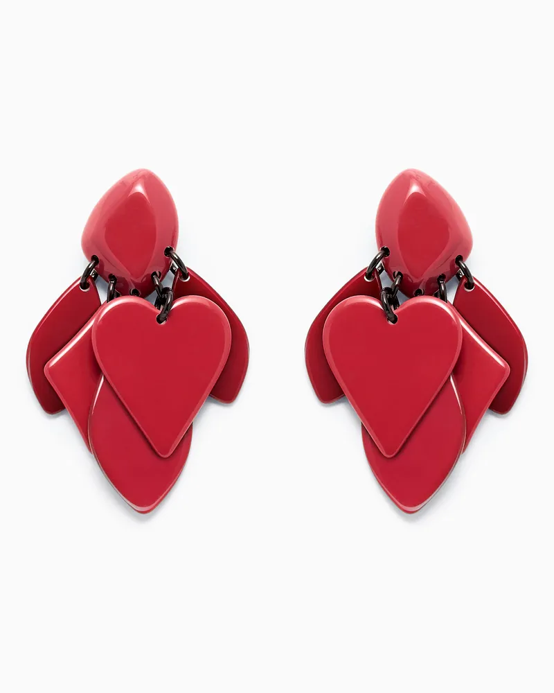 Emporio Armani Ohrringe mit Jeu de Cartes Anhänger Rot