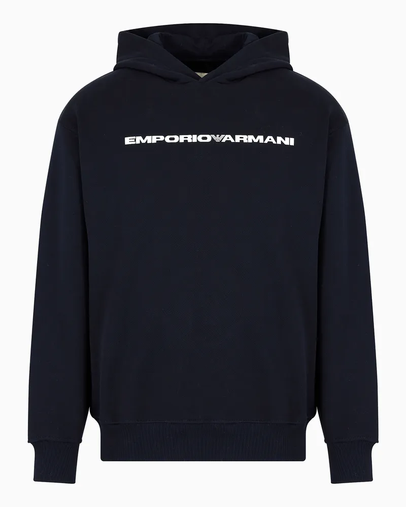 Emporio Armani Sweatshirt mit Kapuze aus Jersey Blau