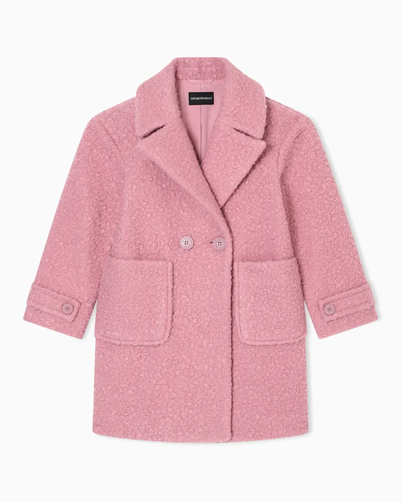 Emporio Armani Zweireiher Mantel aus Bouclé-Stoff Pink