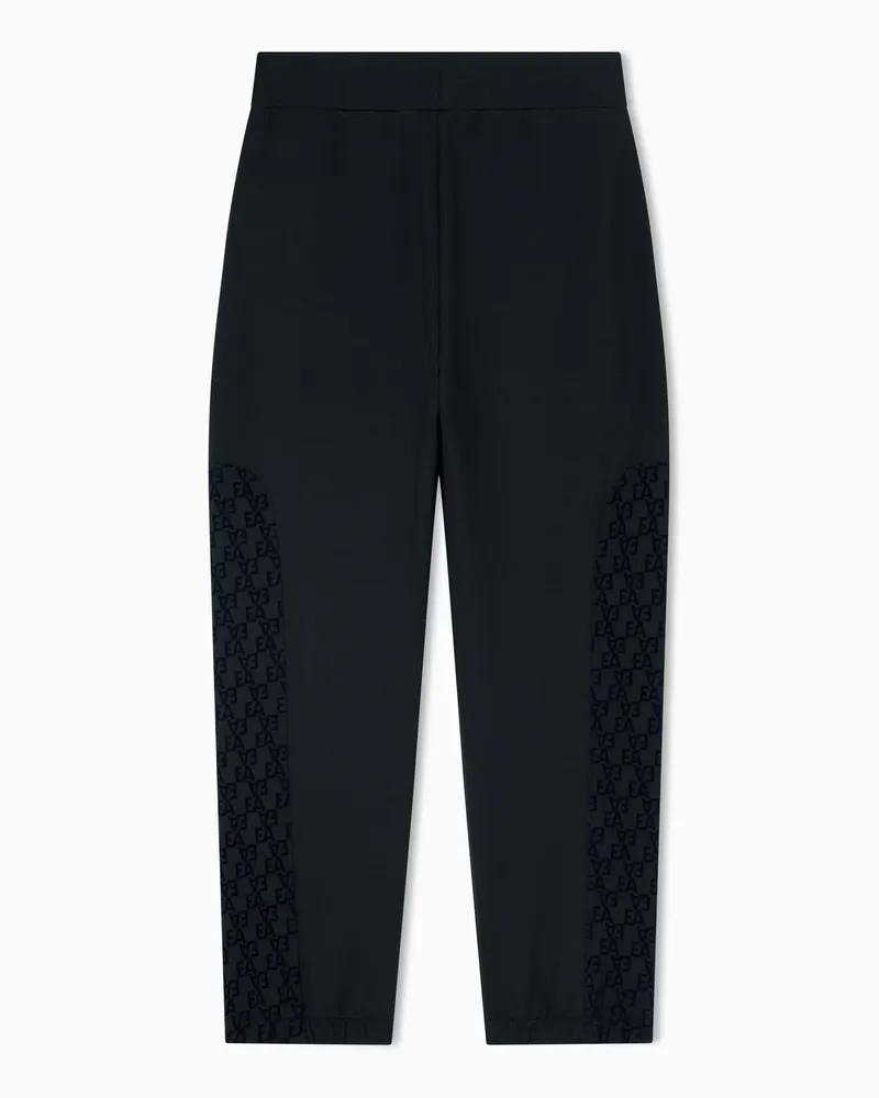 Emporio Armani Jogginghose aus Sweatshirtstoff, gefertigt aus Jersey-Interlock mit geflocktem EA-Logo Marineblau