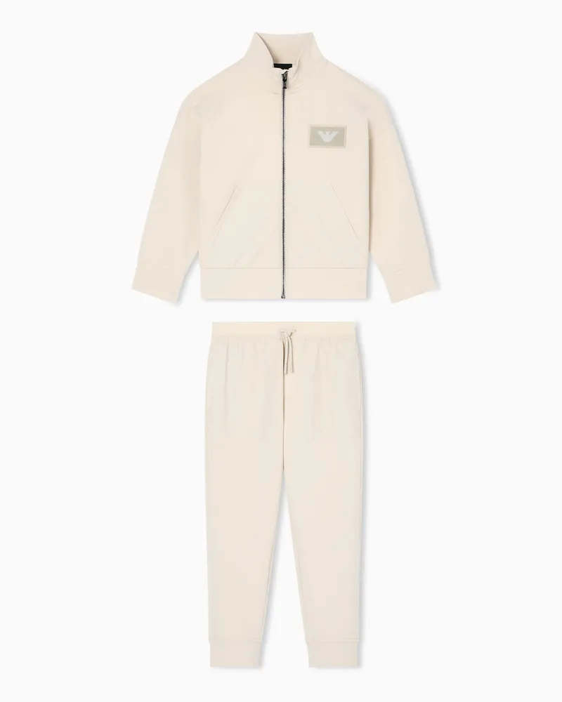 Emporio Armani Trainingsanzug aus Double-Jersey mit Logo-Patch Beige