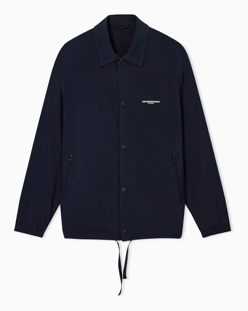 Emporio Armani Blouson aus Nylon mit gesticktem Logo Marineblau