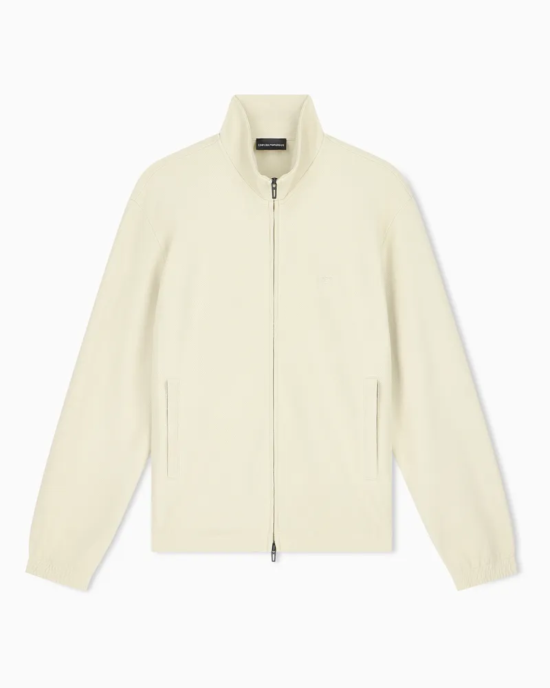 Emporio Armani Sweatshirt Essential reguläre Passform aus Viskose Jersey Beige