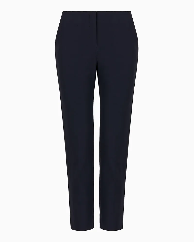 Emporio Armani 7/8-Hose aus elastischer Gabardine Marineblau