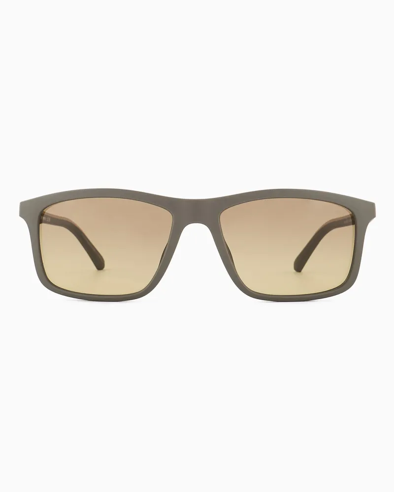 Emporio Armani Sonnenbrille mit Pillow-Fassung für Herren Beige