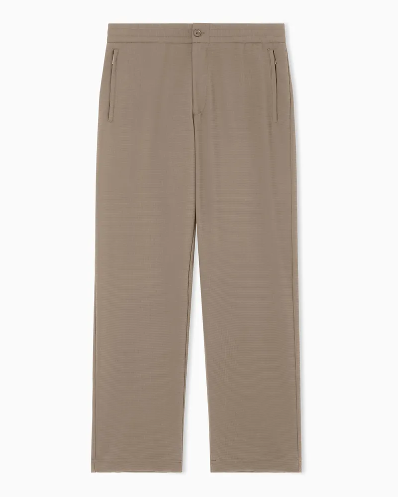 Emporio Armani Hose aus Crêpe-Jersey mit 3D-Pikee-Effekt Braun