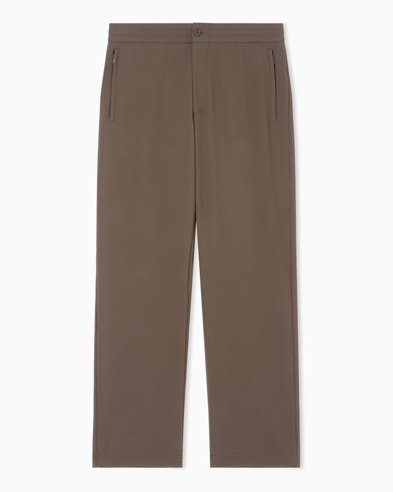 Emporio Armani Hose aus Crêpe-Jersey mit 3D-Pikee-Effekt Braun