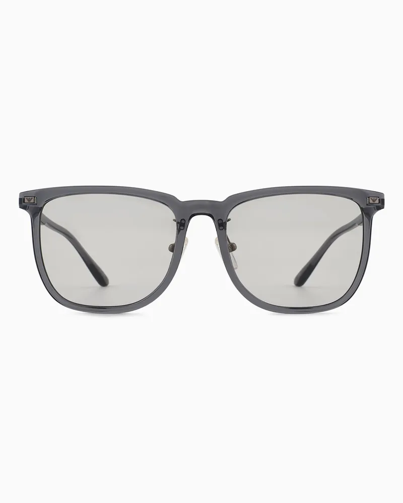 Emporio Armani Eckige Unisex-Sonnenbrille Grau