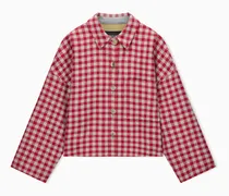 Blazer aus Wollmischung mit Vichy-Karo und Baumwollfutter