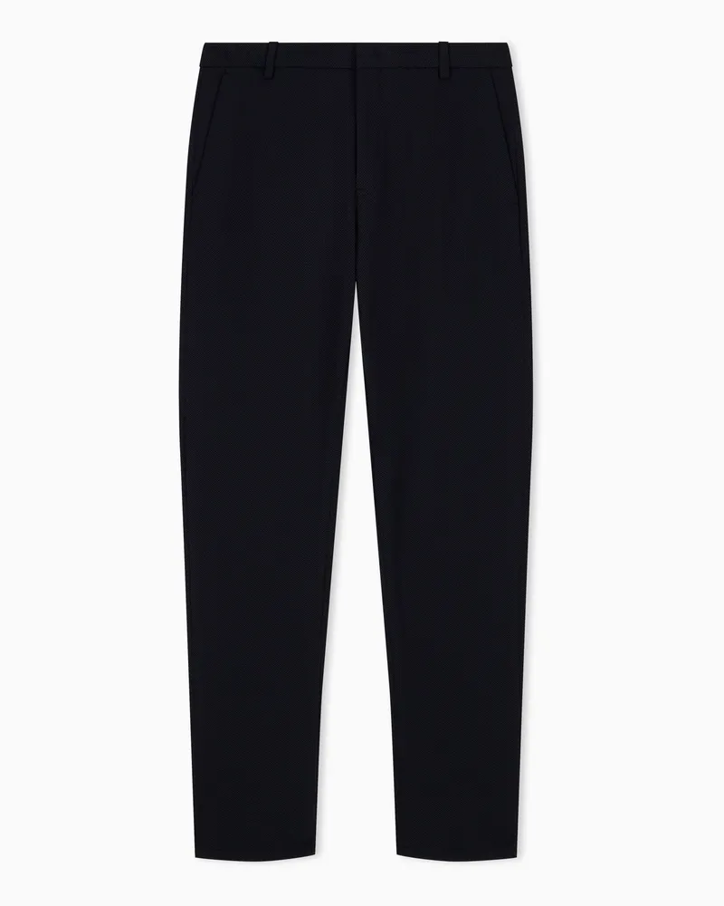 Emporio Armani Hose aus technischem Jersey-Piqué Schwarz