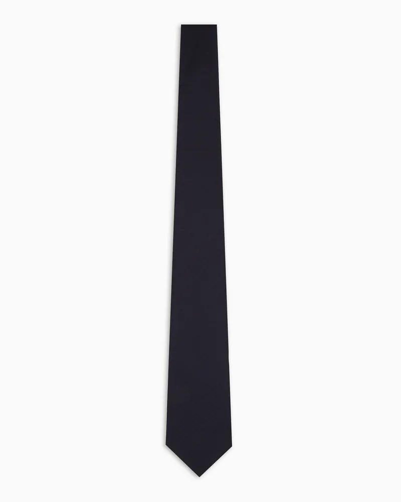 Emporio Armani Krawatte aus reiner Seide mit Jacquard-Monogramm Blau