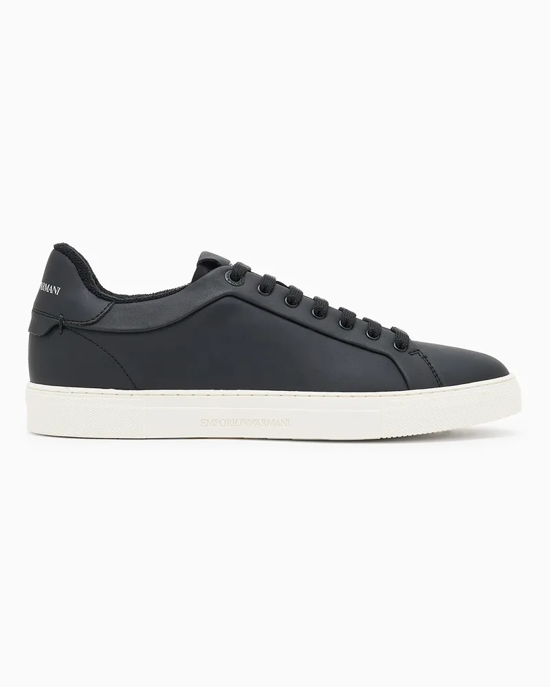 Emporio Armani Sneaker aus weichem Leder Schwarz