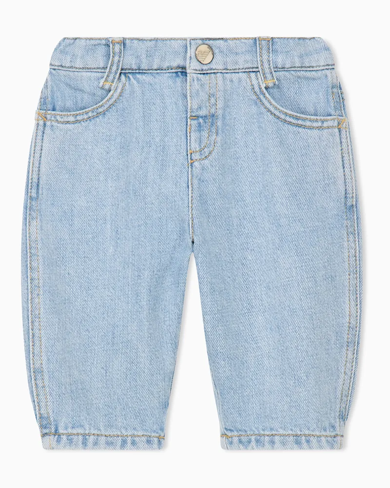 Emporio Armani Regular Fit 5-Pocket-Kinderjeans aus Baumwolle und Lyocell Blau