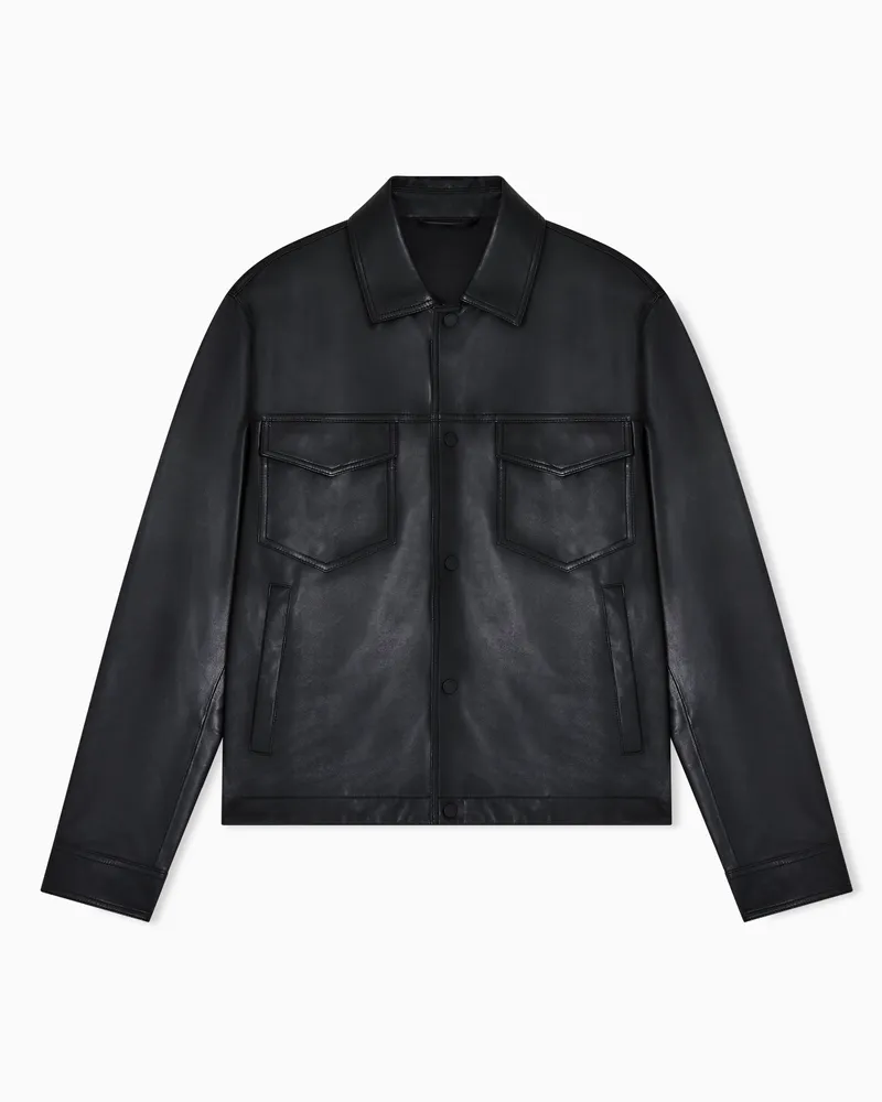 Emporio Armani Blouson in light suede Schwarz