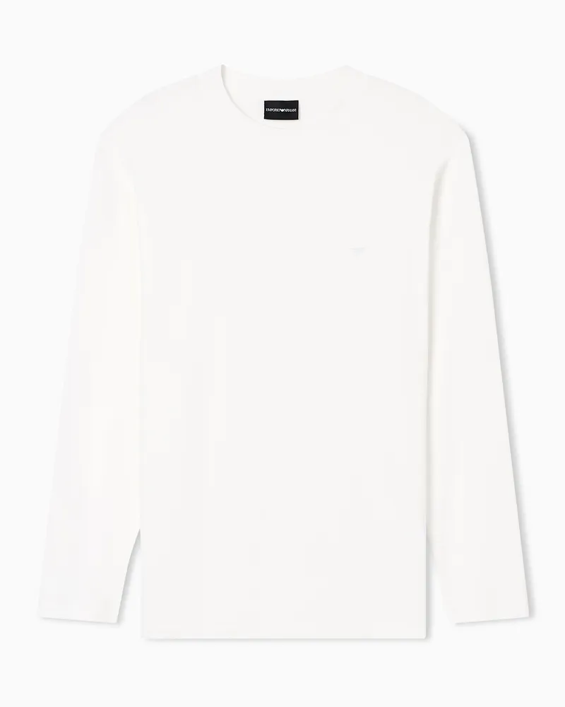 Emporio Armani Jersey-Pullover aus einer Lyocell-Mischung Weiß